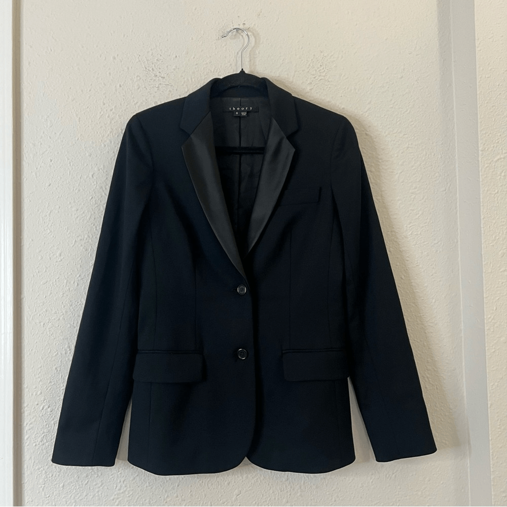 Theory Suzanne B Tuxedo Black Blazer Size Small