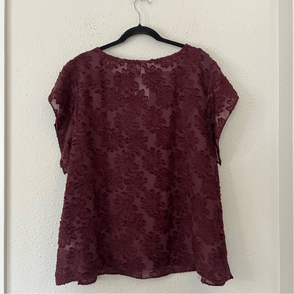 14th & Union Floral Short Sleeve Blouse NEW Plus Size 2X