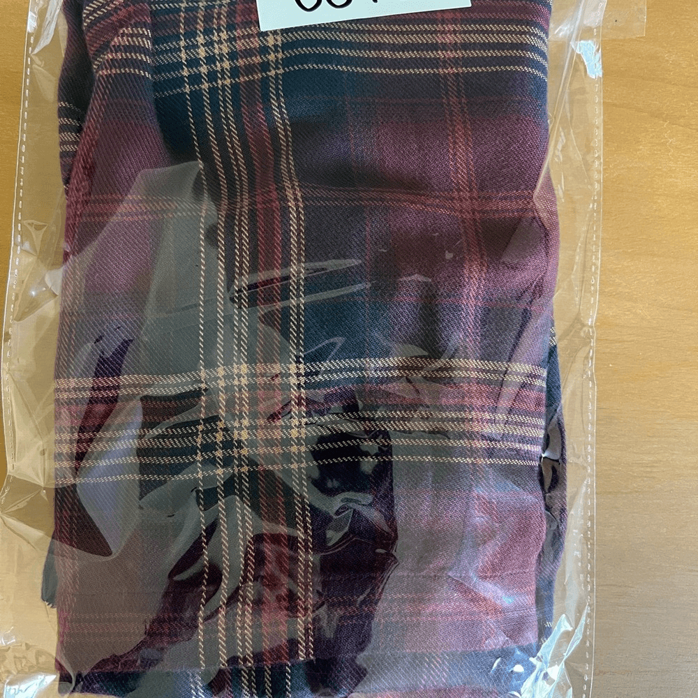 Anthropologie Cloth & Stone Homestead Plaid Off the Shoulder Top Small Burgundy