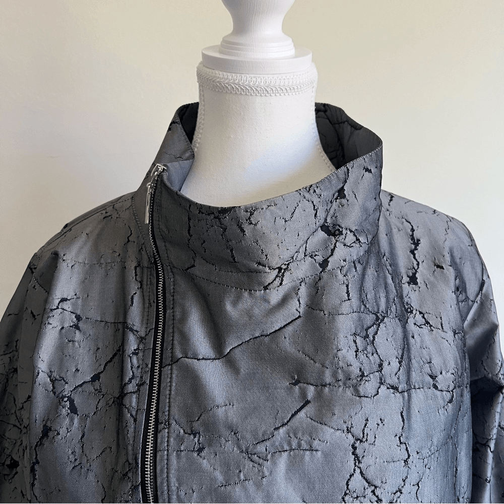 Sun Kim Gray Lightweight Asymmetrical Jacket Size Large