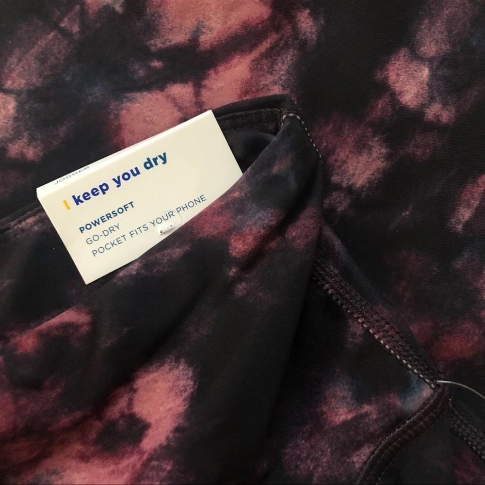 Old Navy High Waisted Powersoft 7/8 Length Red Tie Dye Joggers Size S