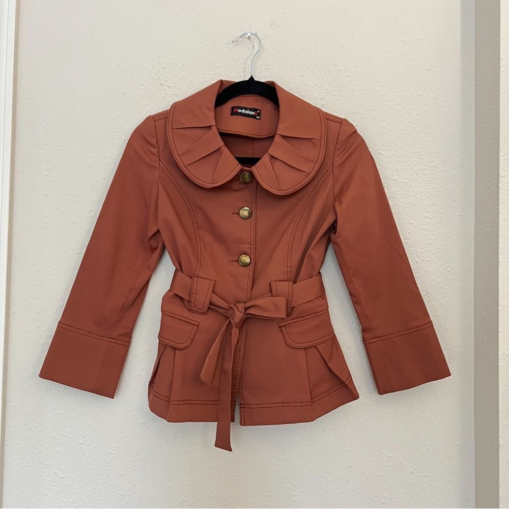 Cropped Trench Coat Jacket