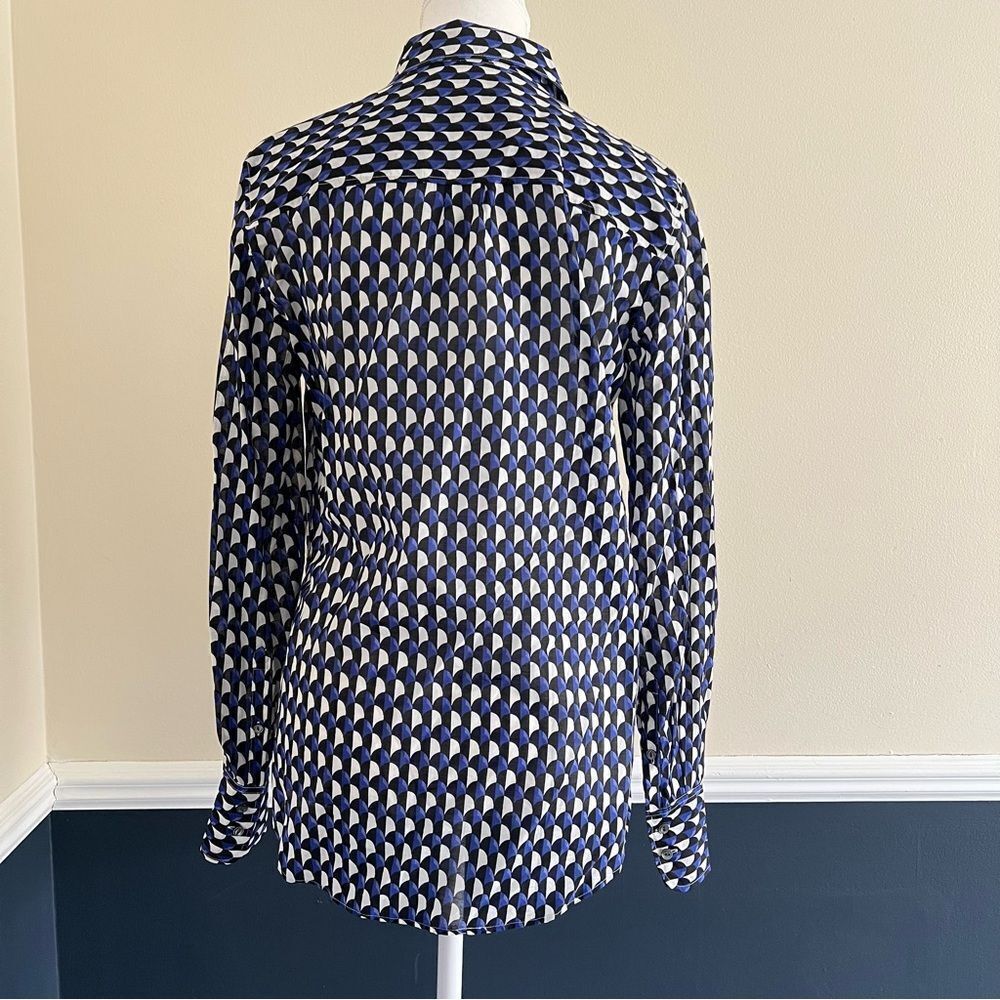 J. Crew Boy Shirt in Jet-Set Geo Print Button Down Shirt Long Sleeves Size 6