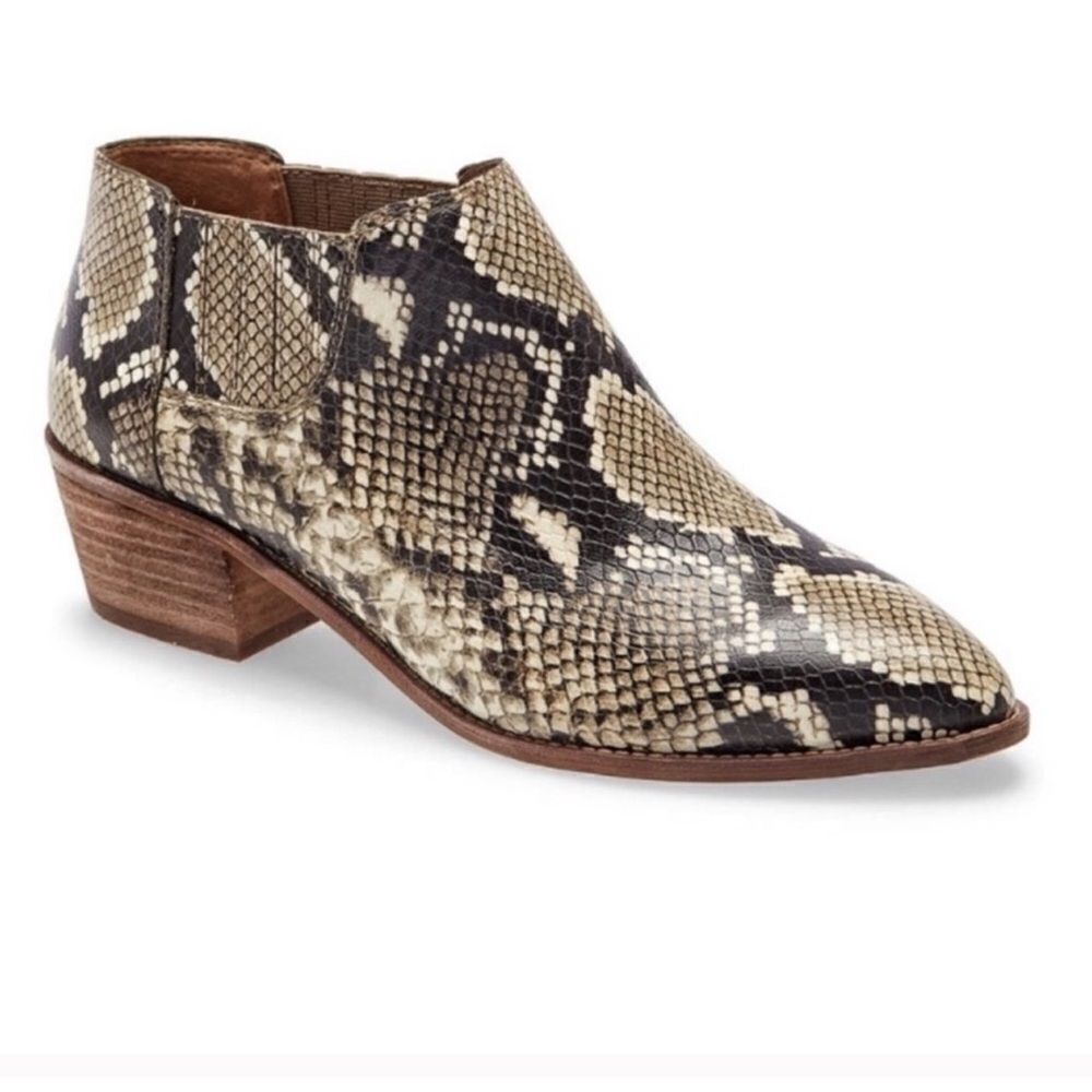 Madewell Chelsea Snakeskin Boots Leather Upper Size 8
