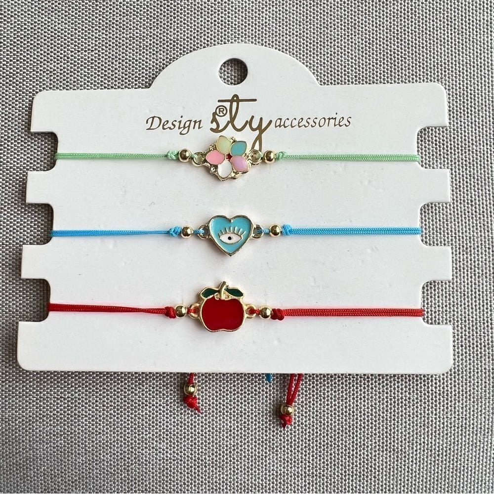 Evil Eye Lucky Macramé Protection Good Luck Bracelet NEW Set of 3