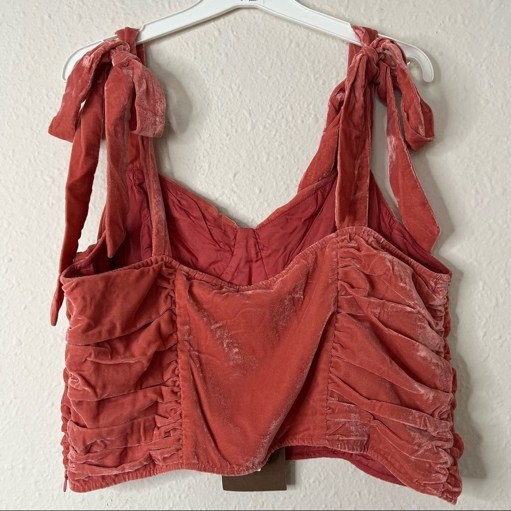 Anthropologie Corset-Seamed Velvet Top Size L