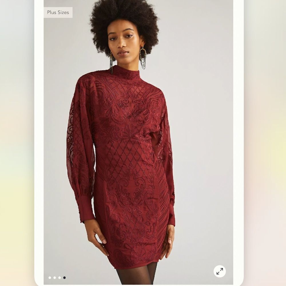 Anthropologie | Not So Serious by Pallavi Mohan Lace Mini Dress Plus Size 16W