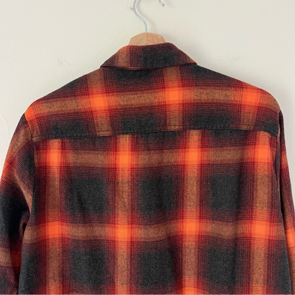 Taylor Swift Evermore Flannel Button Down Shirt Size Small Old Navy Orange Gray
