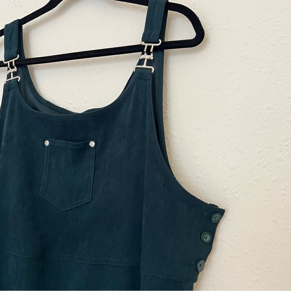 Eric Charles Pinafore Midi Overall Dress in Green Plus Size 1X
