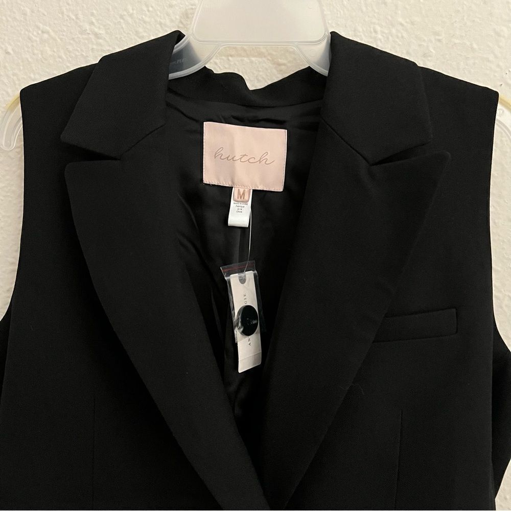 Anthropologie Hutch Longline Vest in Black NWT Size Medium