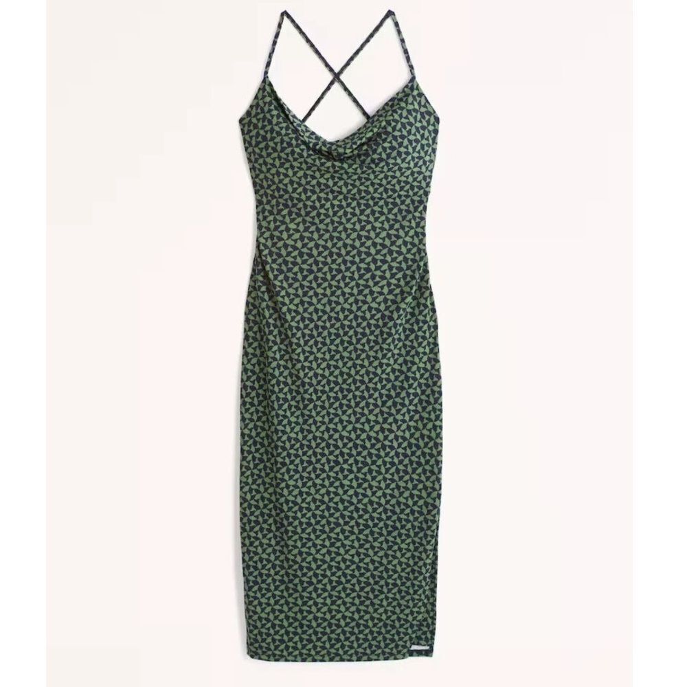 Abercrombie & Fitch Cowl Neck Strappy Midi Slip Dress NEW Size XSP