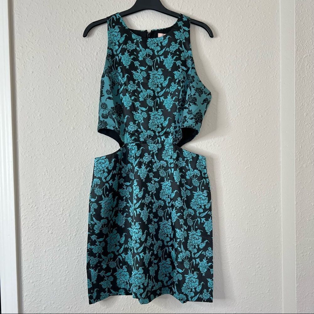 Anthropologie Hutch Floral Jacquard Cut-Out Mini Dress NEW Size 10