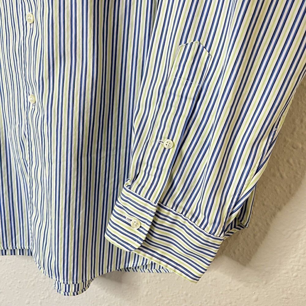 Polo Ralph Lauren GREEN/BLUE/WHITE STRIPED Classic Fit Button Down Shirts