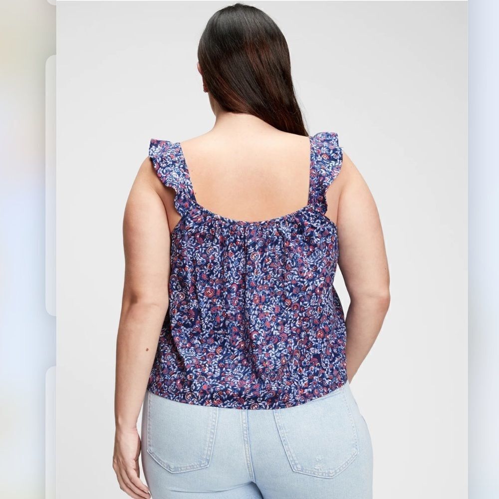 GAP Floral Flutter Sleeves Tank Top Size XL