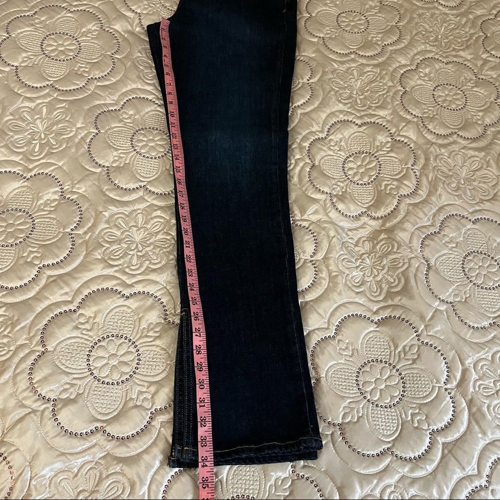 Anthropologie Pilcro The Split Dark Wash Straight Jeans NEW Size 32