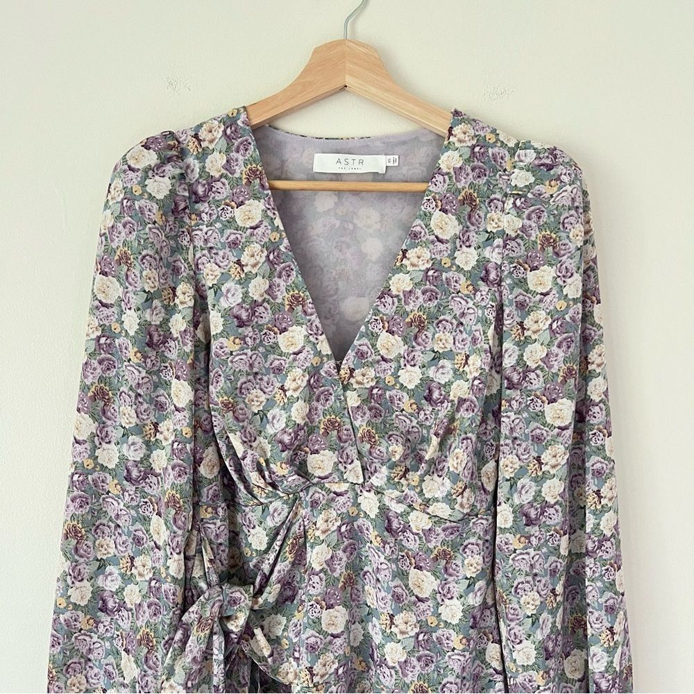 ASTR The Label Floral Mini Dress Long Sleeve