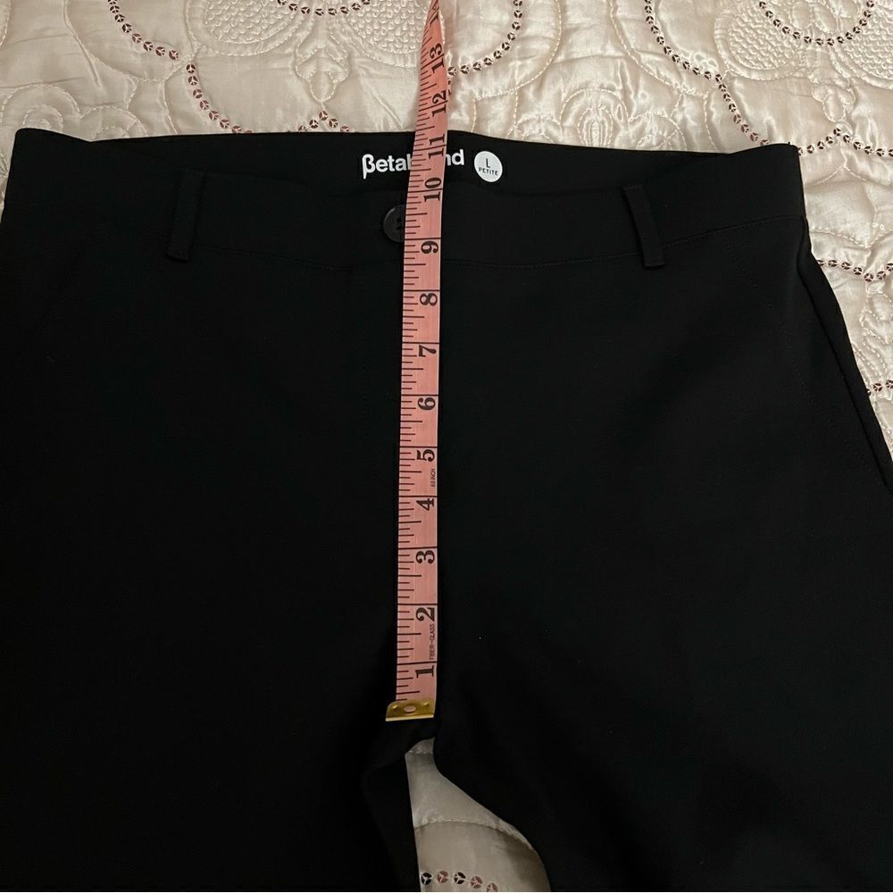 Betabrand Black Straight Leg Classic Dress Pant Yoga Pants Size L Petites