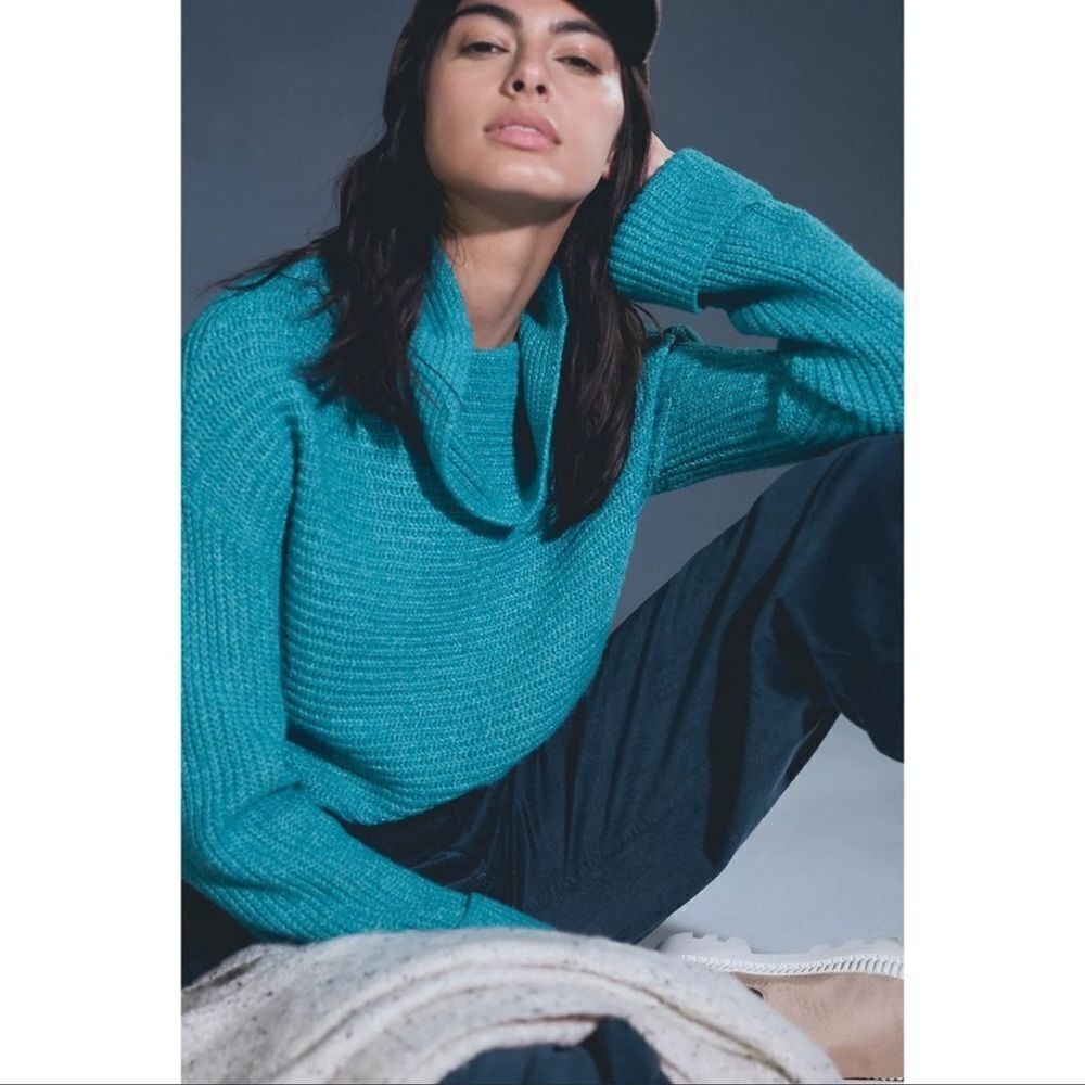 Anthropologie Pilcro Cowl Neck Sweater Aqua