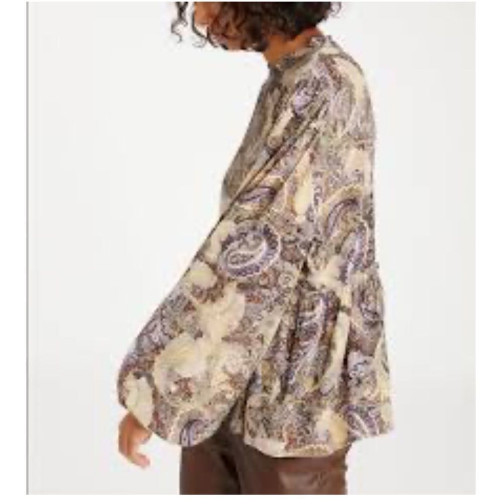 Sanctuary Paisley Babydoll Long Sleeve Blouse Top Size XS Peasant Boho