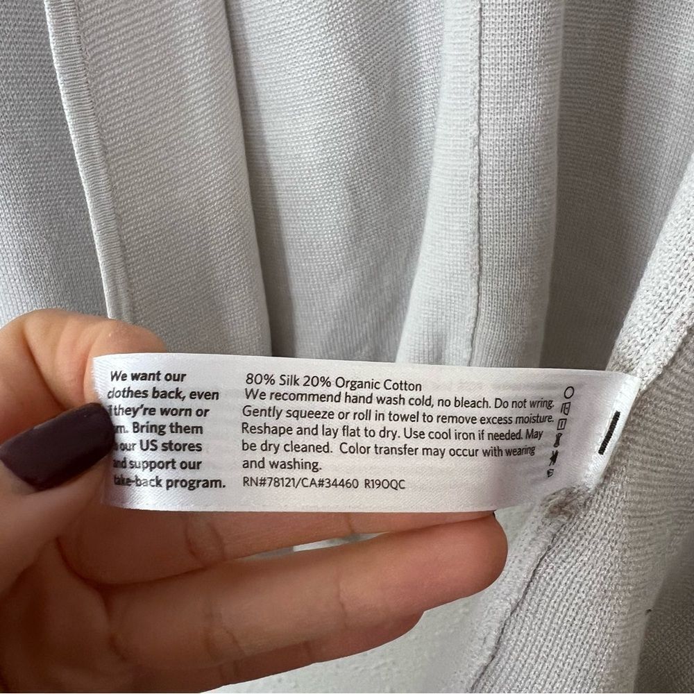 Eileen Fisher Silk Organic Cotton Cardigan Size Large Open Front