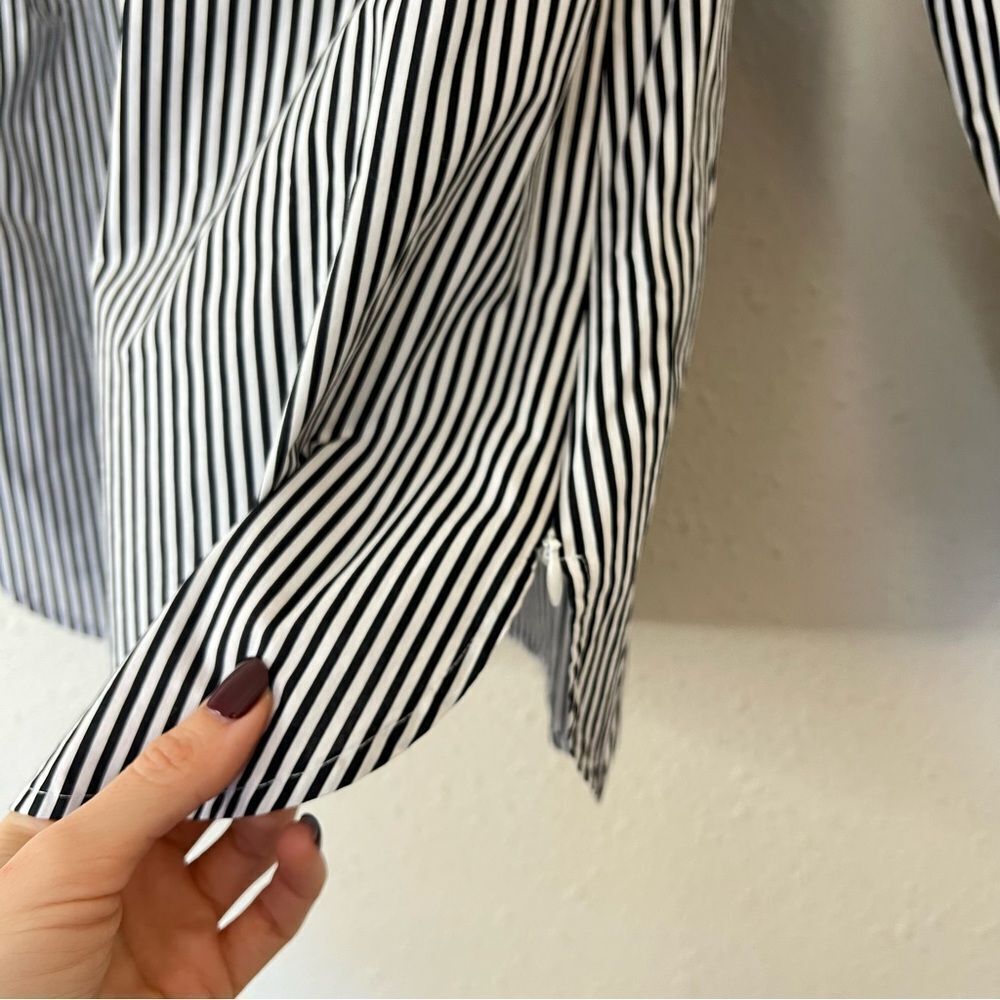 Talbots Black White Striped Long Sleeve Shirt Blouse Size Small