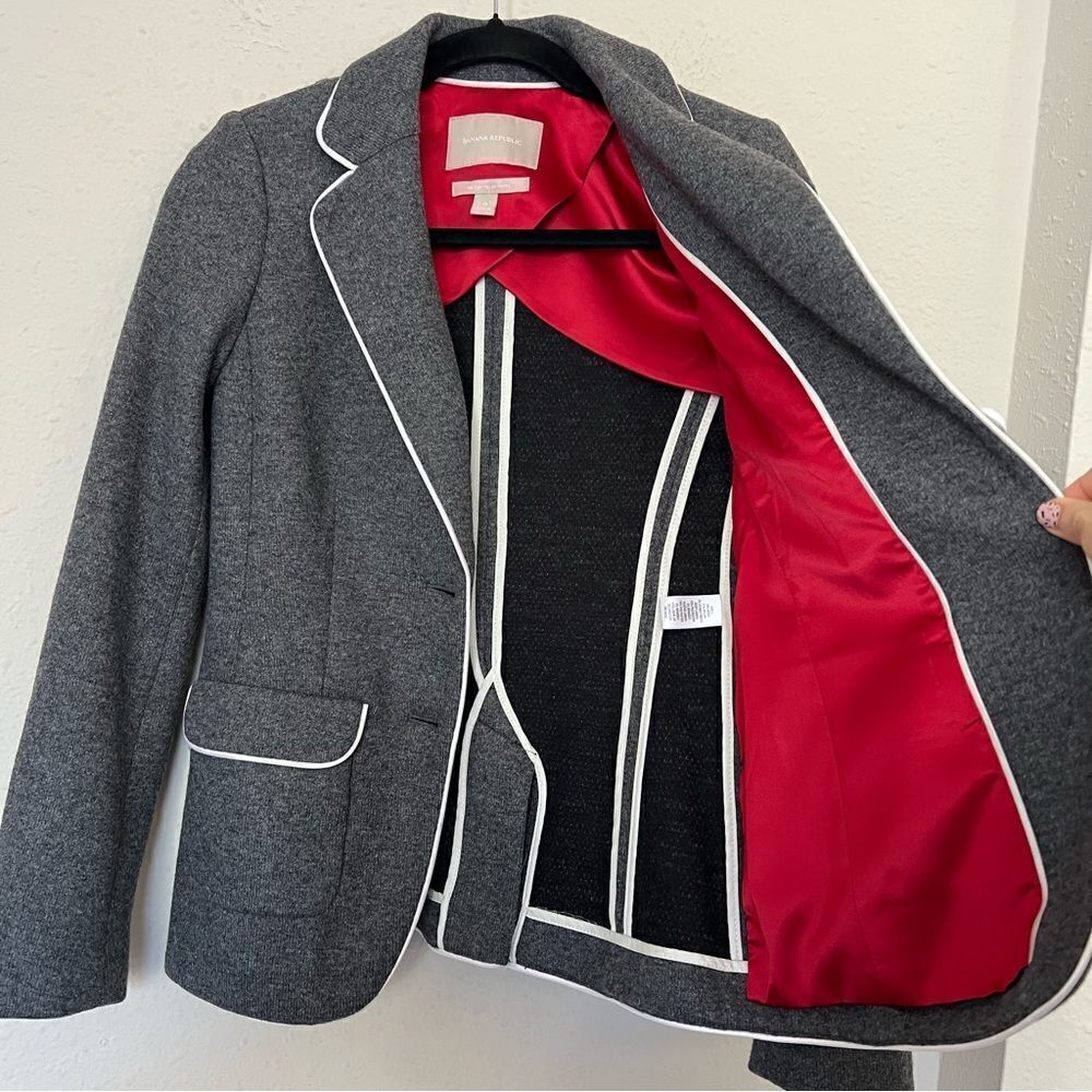 Banana Republic Wool Blend Gray Blazer Jacket Size 0
