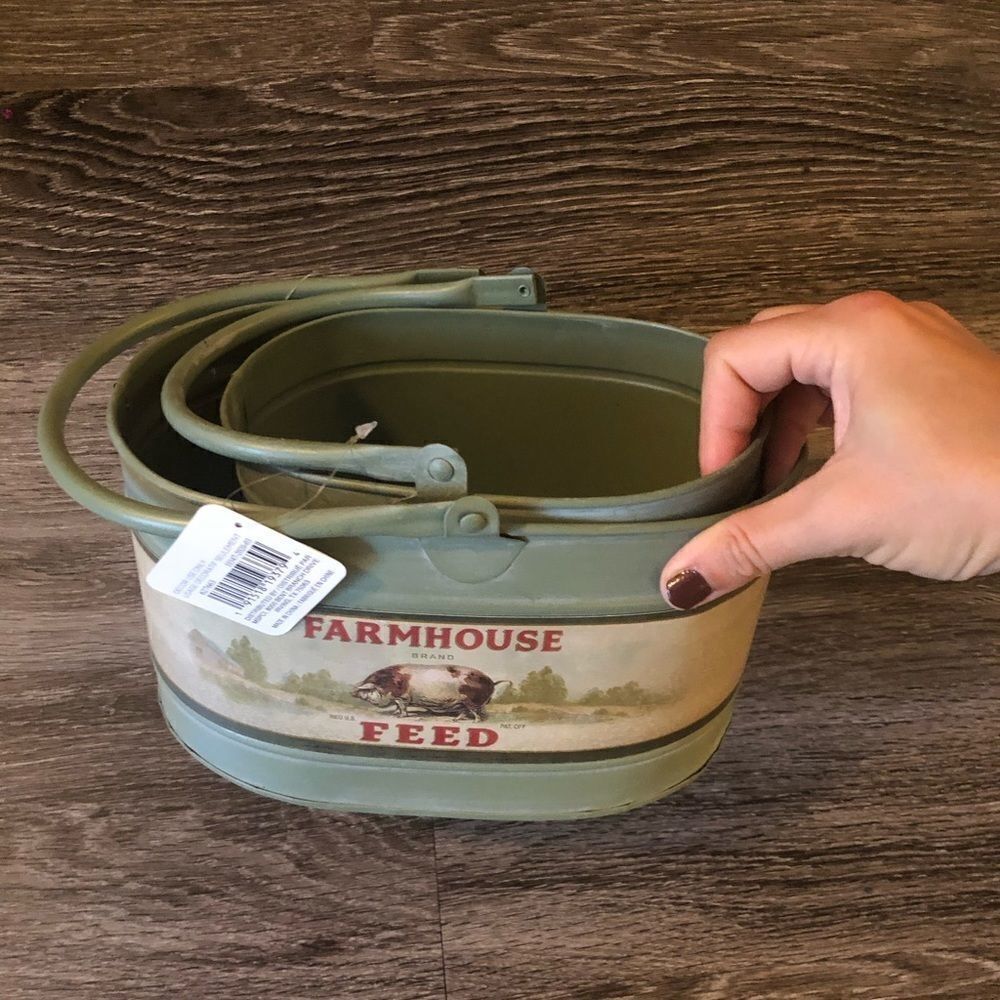 NWT Set of 2 Farm House Container Fall Decor