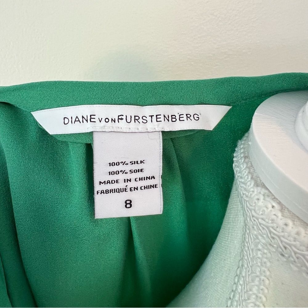 DVF Diane Von Furstenberg Florane Silk Mini Dress Size 8 Long Sleeve Shift