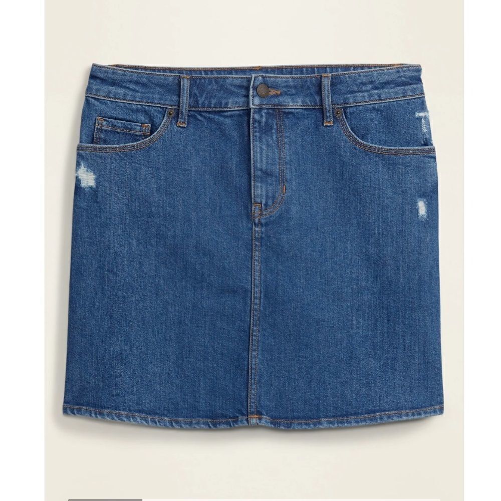 Old Navy Women’s High Waisted Distressed Jean Skirt Size 4