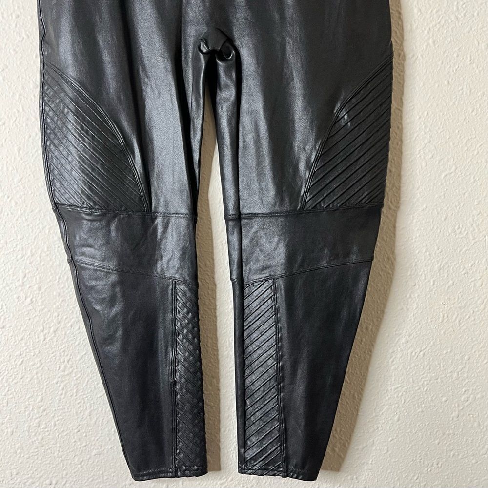 SPANX Faux Leather Moto Leggings Black NEW Plus Size 3X Petite