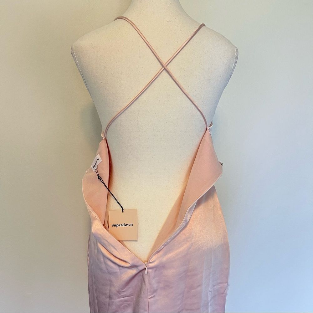 Revolve Superdown Billie Drape Midi Dress in Blush NEW Size Small
