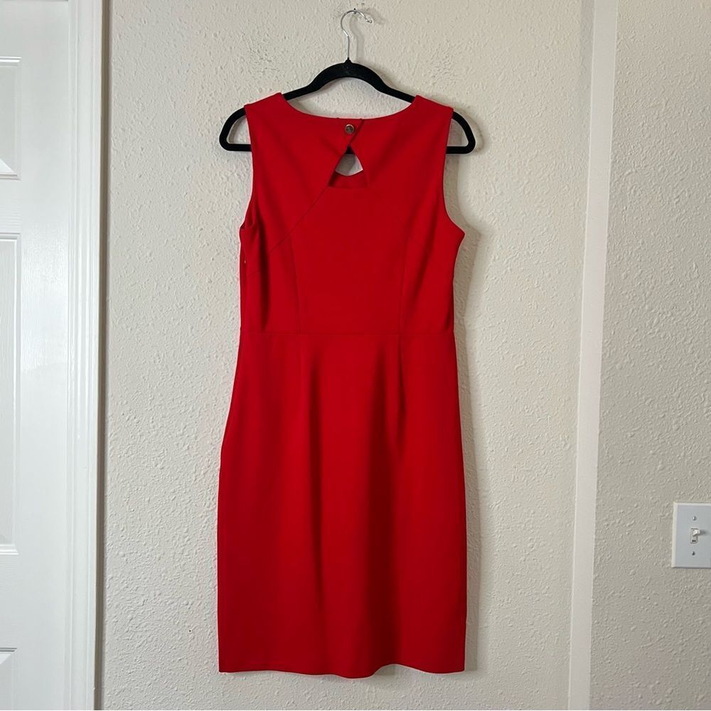 TALBOTS Red Sleeveless Ponte Sheath Dress Size 6