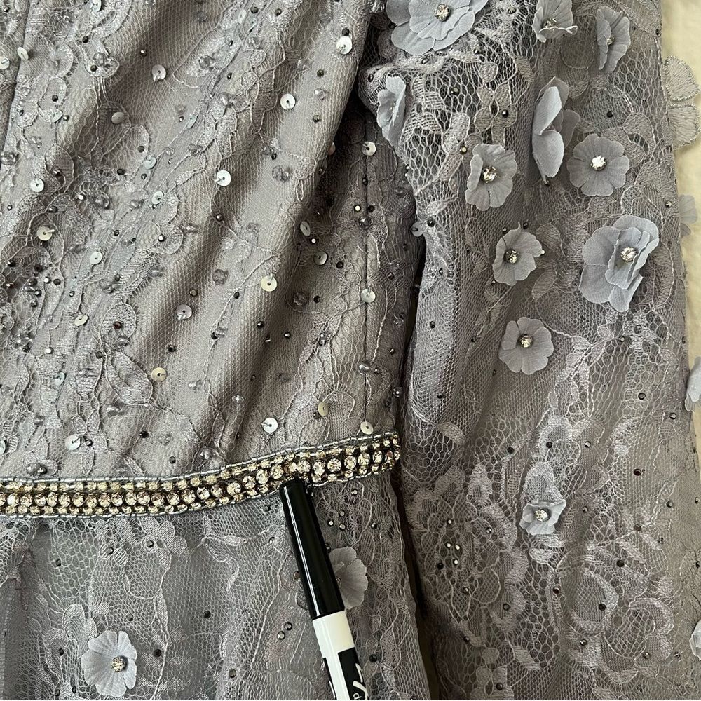 Mac Duggal Floral Embellished Lace A-Line Cocktail Dress NEW Size 8