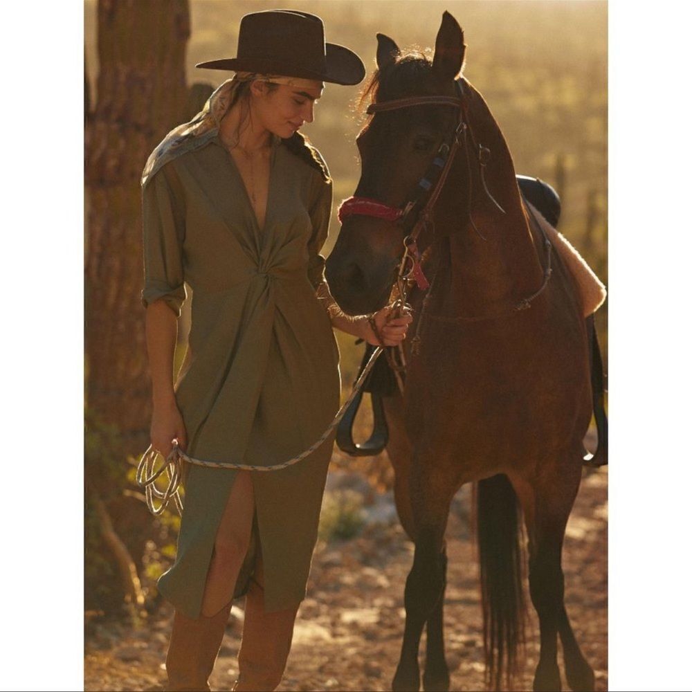Anthropologie Graziella Twist-Waist Shirt Dress Size 4