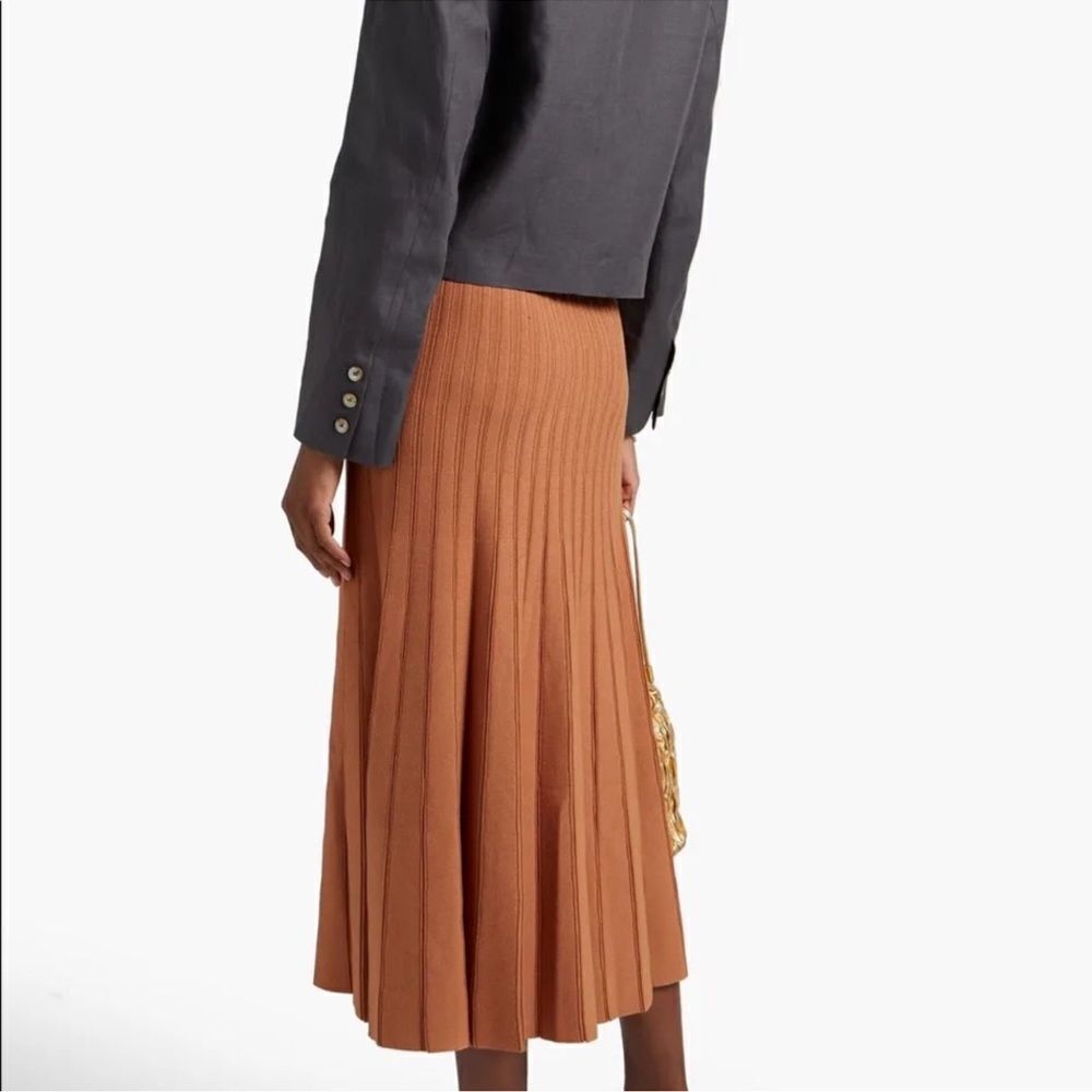 RONNY KOBO Laine Pleated Shimmer Knit Midi Maxi Skirt Size Small