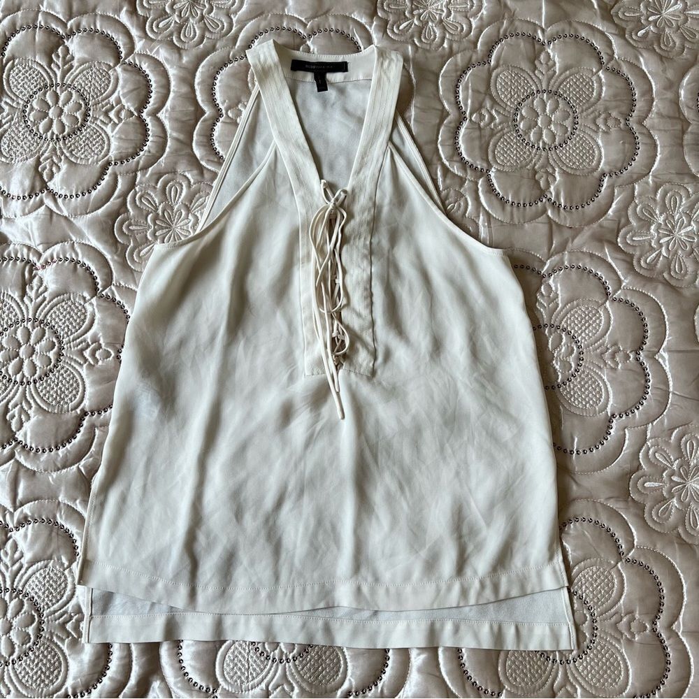 BCBGMaxazria Lace Up Tank Top Sleeveless Blouse Size XXS