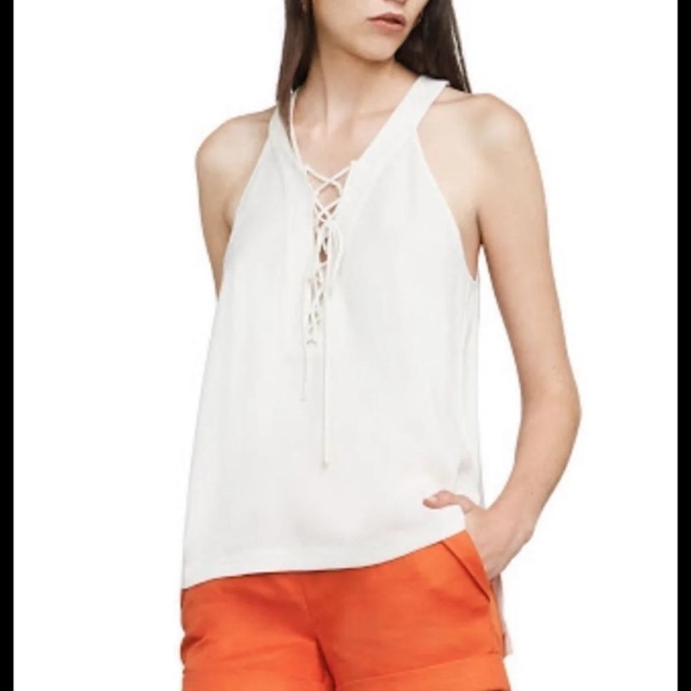 BCBGMaxazria Lace Up Tank Top Sleeveless Blouse Size XXS