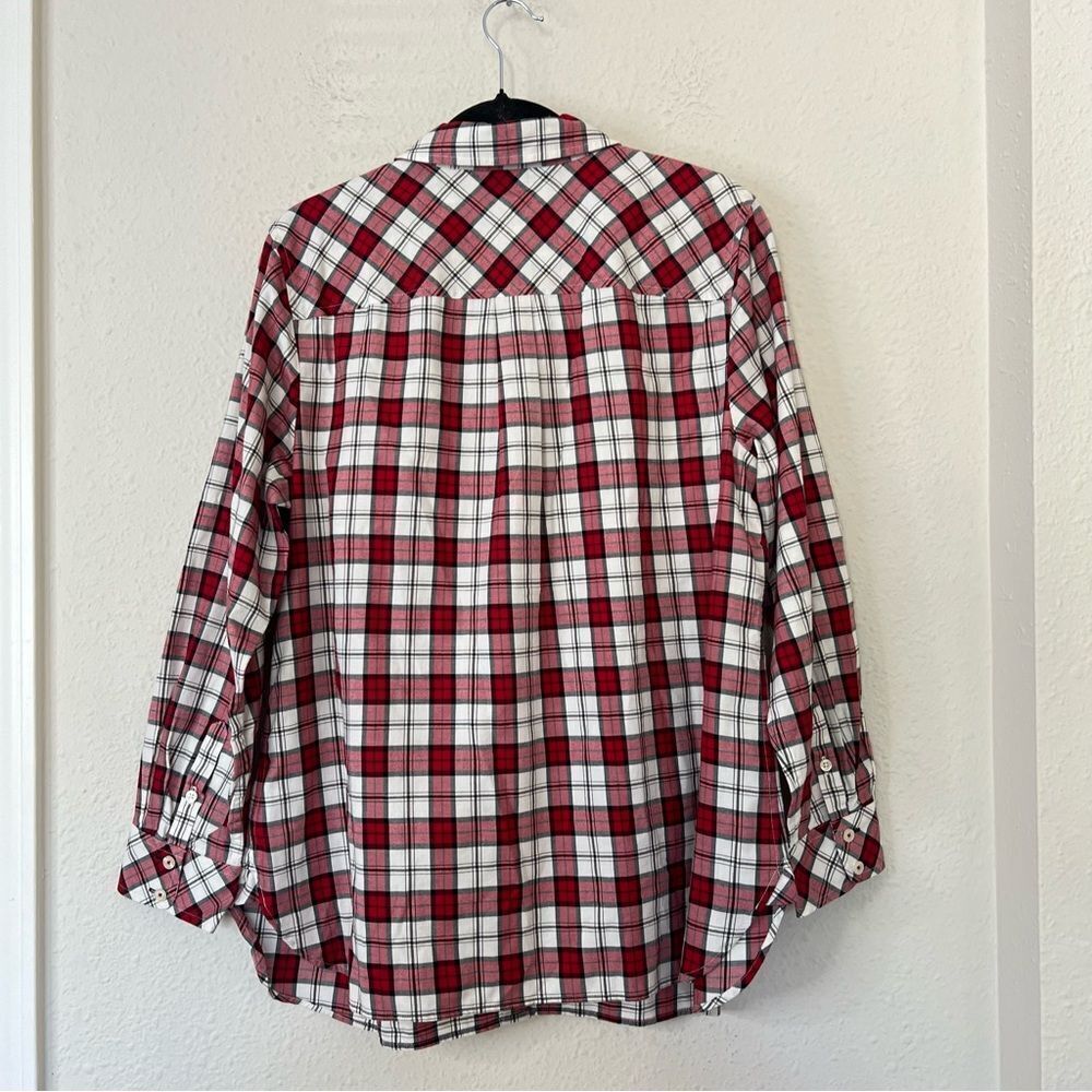 Talbots Classic Plaid Button Down Shirt Holiday NEW Plus Size 1X