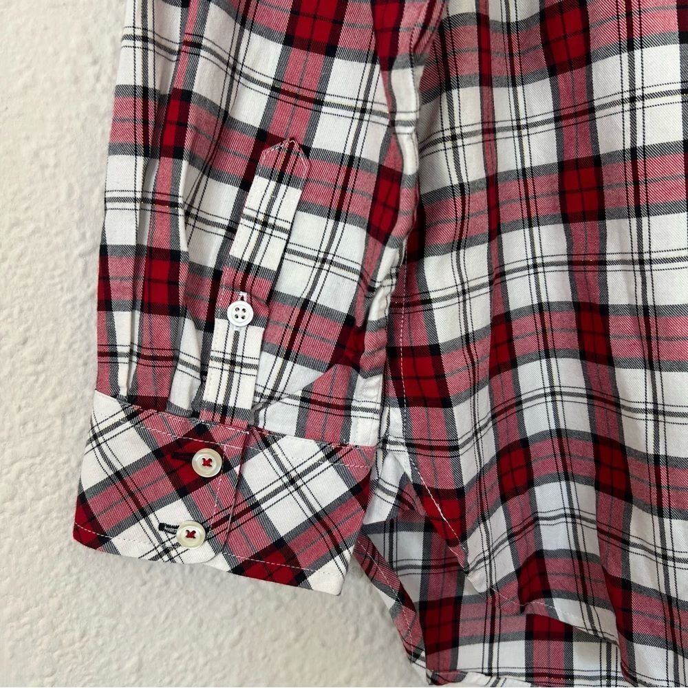 Talbots Classic Plaid Button Down Shirt Holiday NEW Plus Size 1X