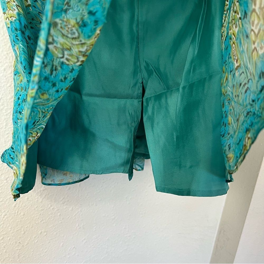 Terry Lewis Floral 100% Silk Top Skirt Set NEW Size 2X