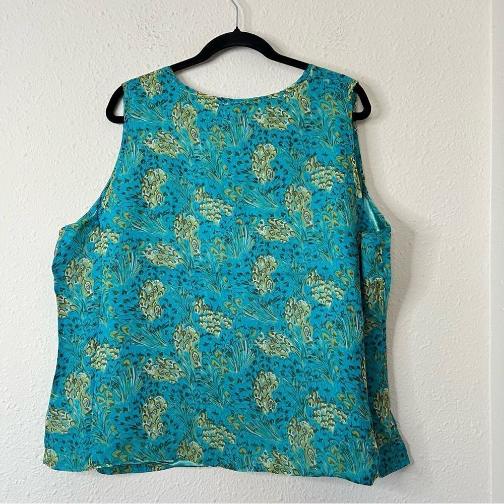 Terry Lewis Floral 100% Silk Top Skirt Set NEW Size 2X