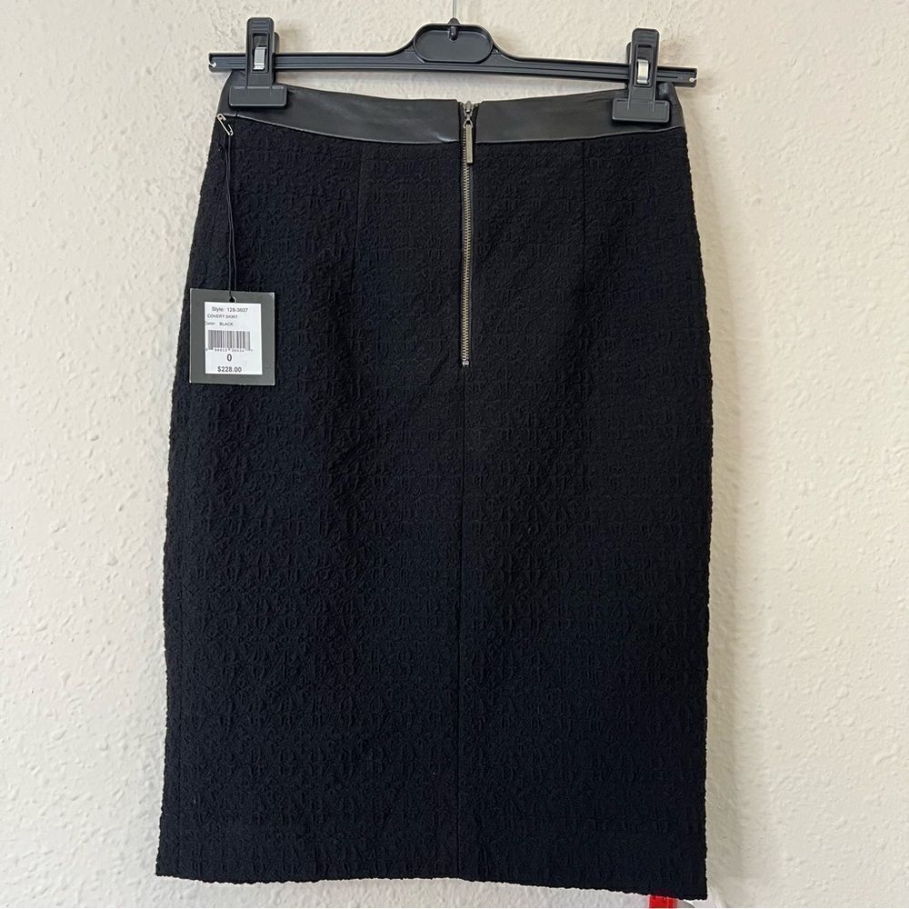 Nanette Lepore Textured Black Pencil Mini Skirt NEW Size