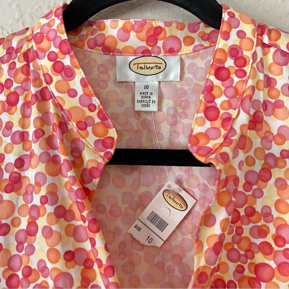 Talbots Sleeveless Wrap Blouse Shirt Top Cotton Size 10