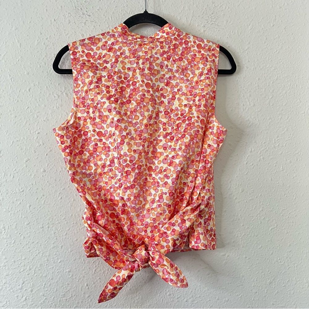Talbots Sleeveless Wrap Blouse Shirt Top Cotton Size 10