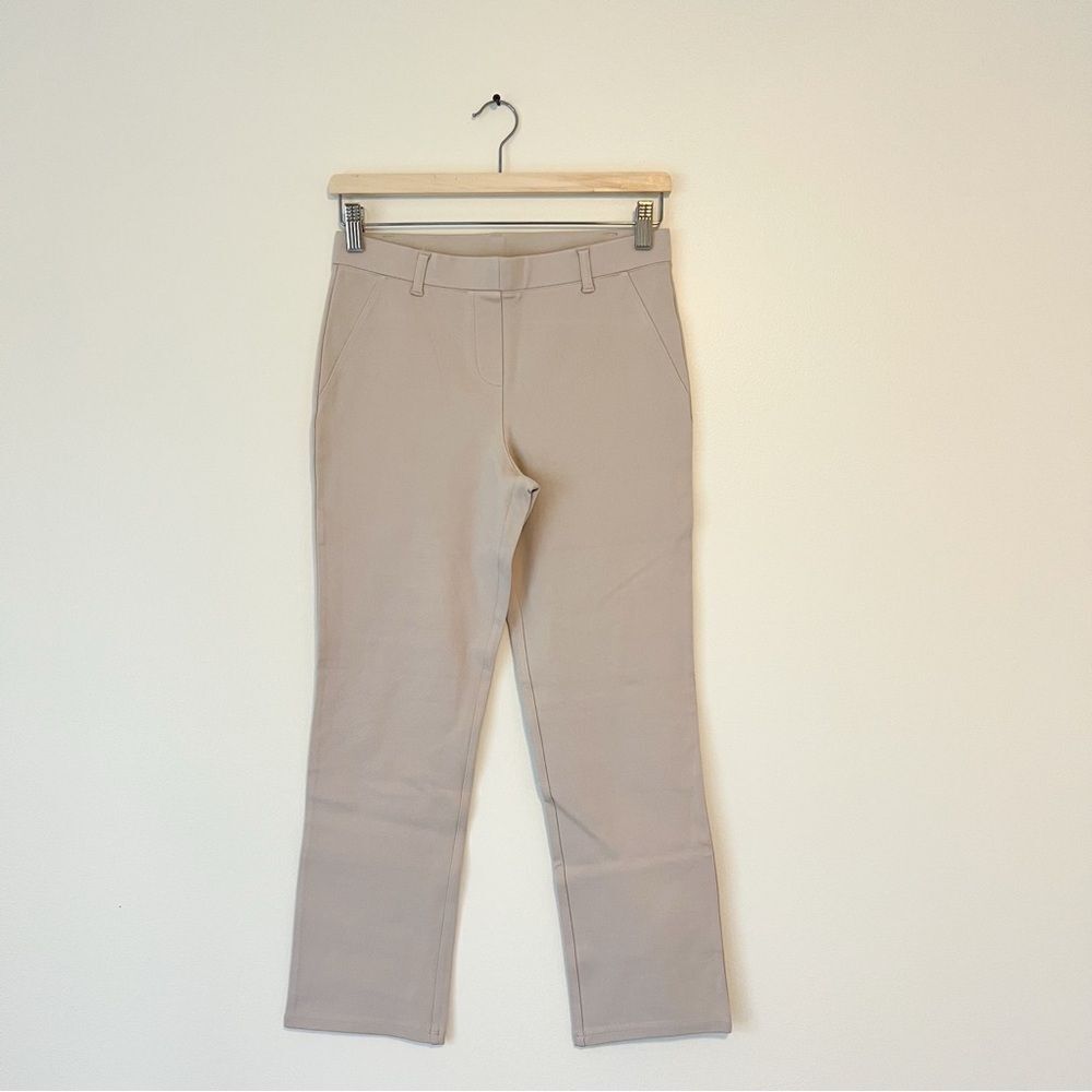 Quince Ultra Stretch Ponte Straight Leg Ankle Pants NEW Size S / 26 Cream