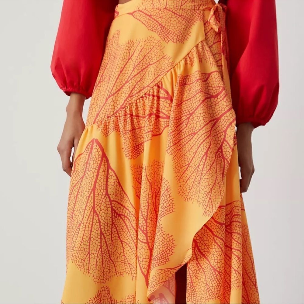 Anthropologie Hutch Printed Wrap Maxi Skirt NEW Size Large