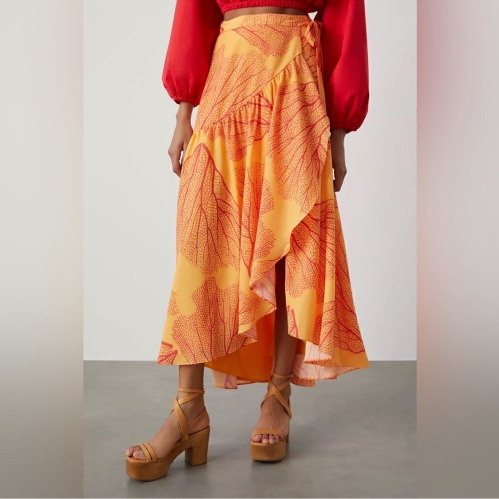 Anthropologie Hutch Printed Wrap Maxi Skirt NEW Size Large