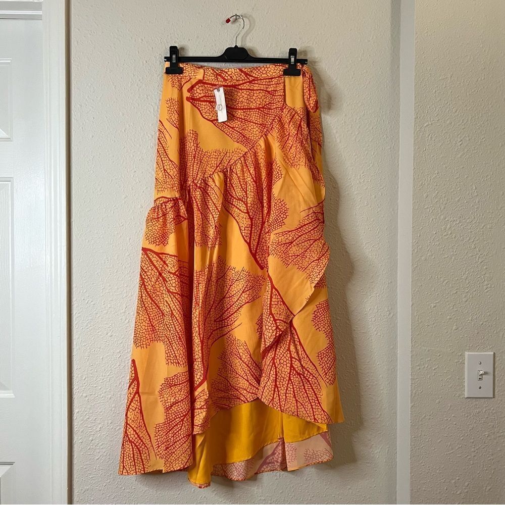 Anthropologie Hutch Printed Wrap Maxi Skirt NEW Size Large