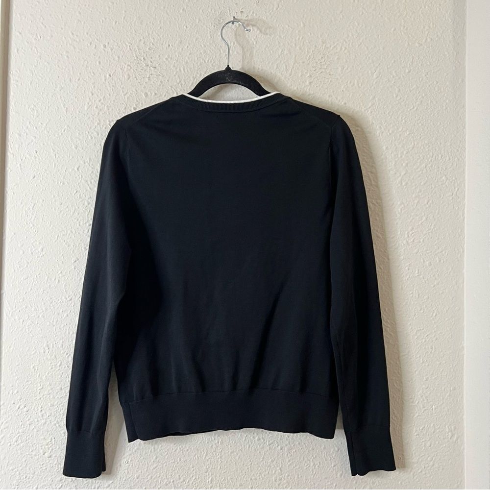 Banana Republic Crew Neck Black Cardigan Size Medium Stretch Cotton
