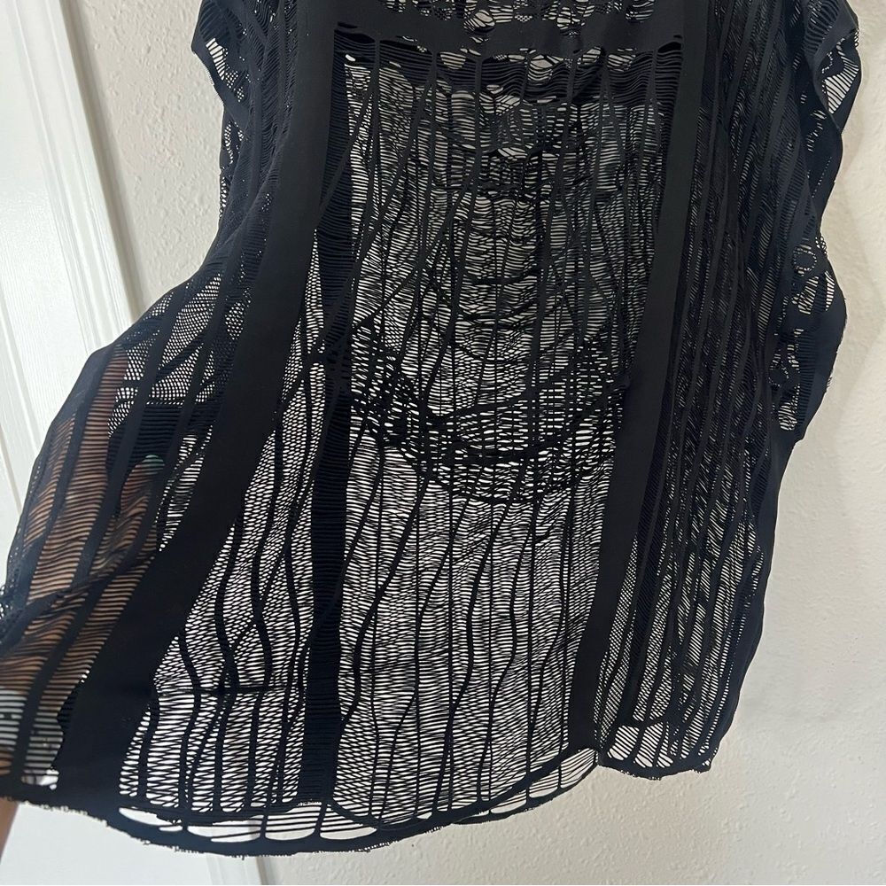Black Lace Swim Cover Up Poncho